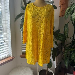meaneor yellow lase mini dress
